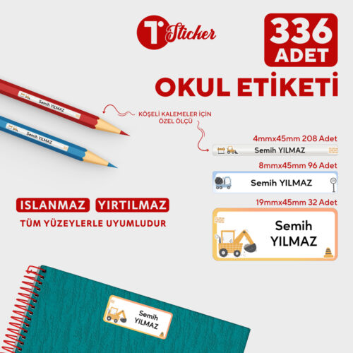 336 Adet Kişiye Özel Okul Etiketi - Görsel 14