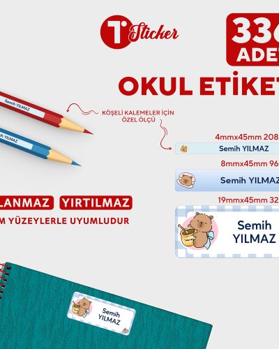 336 Adet Kişiye Özel Okul Etiketi - Görsel 12