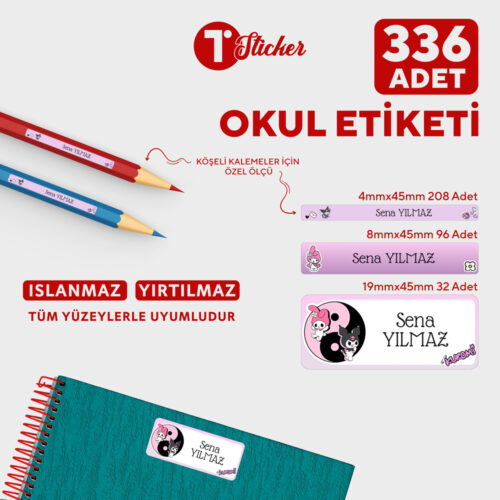 336 Adet Kişiye Özel Okul Etiketi - Görsel 11