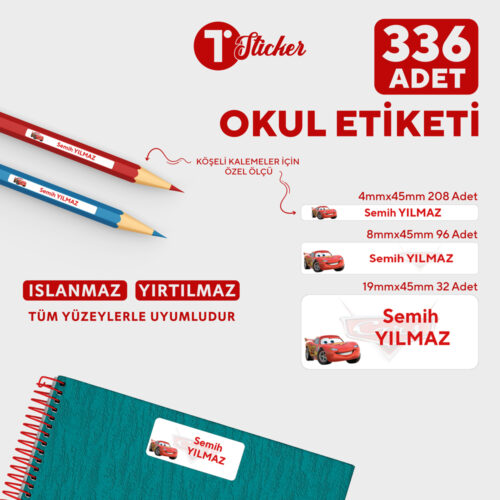 336 Adet Kişiye Özel Okul Etiketi - Görsel 12