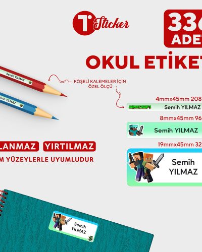 336 Adet Kişiye Özel Okul Etiketi - Görsel 8