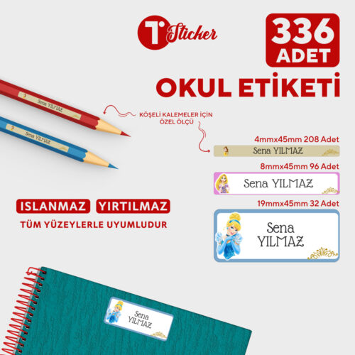 336 Adet Kişiye Özel Okul Etiketi - Görsel 7