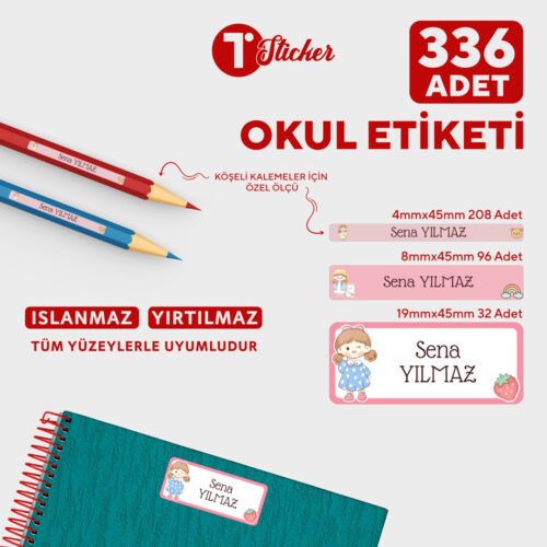 336 Adet Kişiye Özel Okul Etiketi - Görsel 5