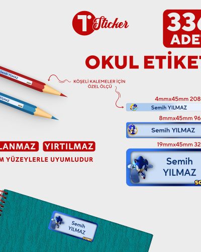 336 Adet Kişiye Özel Okul Etiketi - Görsel 3
