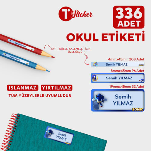 336 Adet Kişiye Özel Okul Etiketi - Görsel 4
