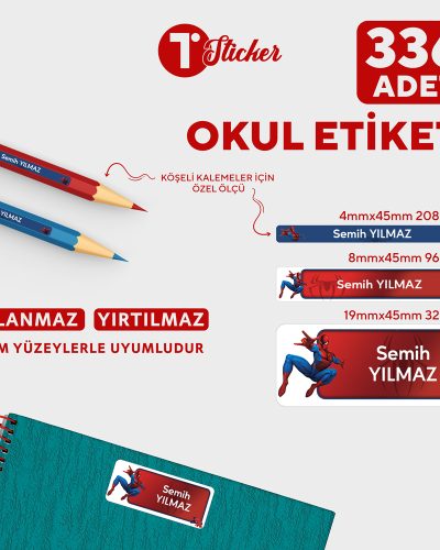 336 Adet Kişiye Özel Okul Etiketi - Görsel 2
