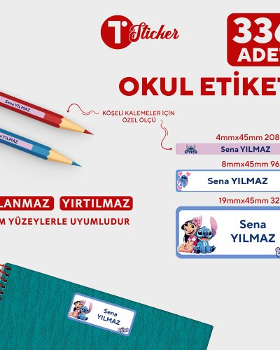 336 Adet Kişiye Özel Okul Etiketi - Görsel 1