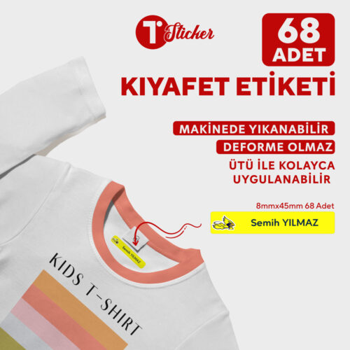 68 Adet Kişiye Özel Kıyafet Etiketi - Görsel 4