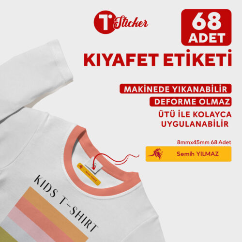 68 Adet Kişiye Özel Kıyafet Etiketi - Görsel 5