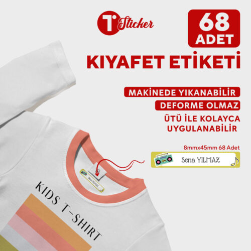 68 Adet Kişiye Özel Kıyafet Etiketi - Görsel 3