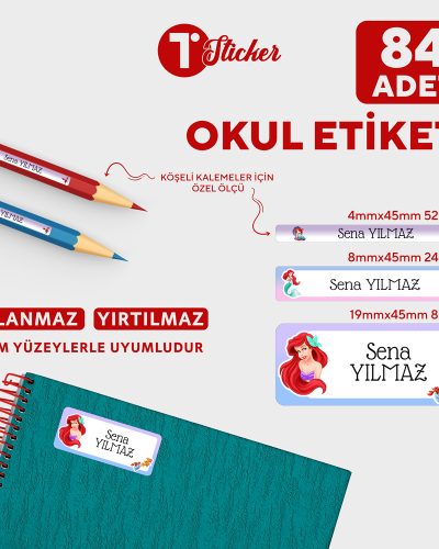 84 Adet Kişiye Özel Okul Etiketi - Görsel 12