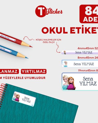 84 Adet Kişiye Özel Okul Etiketi - Görsel 16