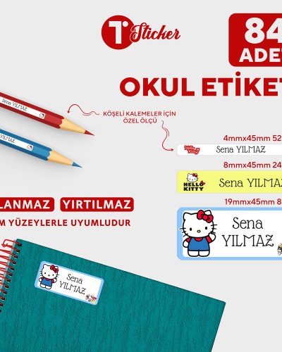 84 Adet Kişiye Özel Okul Etiketi - Görsel 13