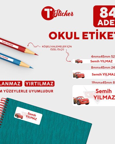 84 Adet Kişiye Özel Okul Etiketi - Görsel 8