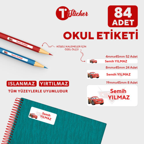 84 Adet Kişiye Özel Okul Etiketi - Görsel 8