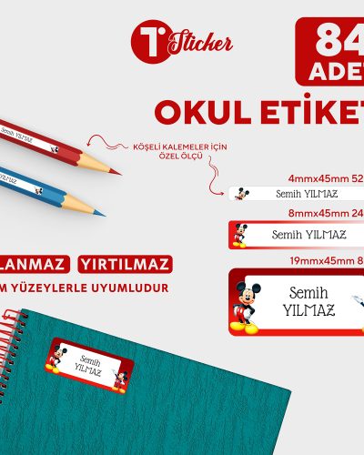 84 Adet Kişiye Özel Okul Etiketi - Görsel 9
