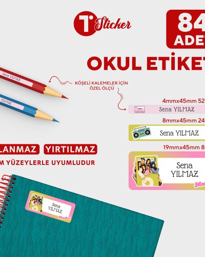 84 Adet Kişiye Özel Okul Etiketi - Görsel 22
