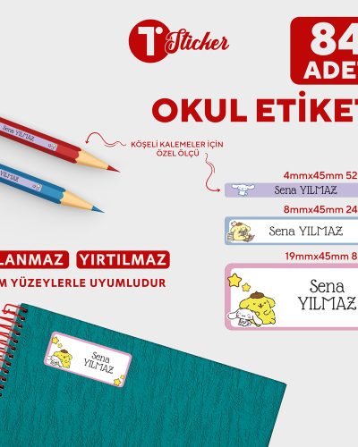 84 Adet Kişiye Özel Okul Etiketi - Görsel 3