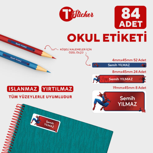 84 Adet Kişiye Özel Okul Etiketi - Görsel 18