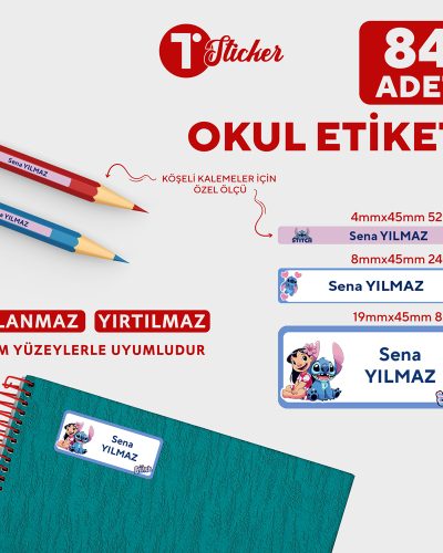 84 Adet Kişiye Özel Okul Etiketi - Görsel 19