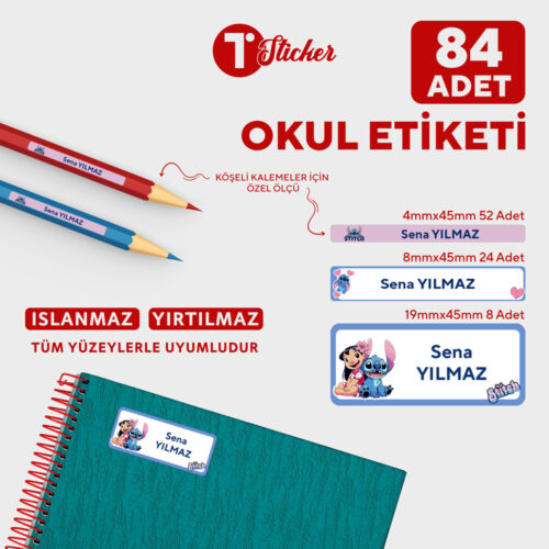 84 Adet Kişiye Özel Okul Etiketi - Görsel 19