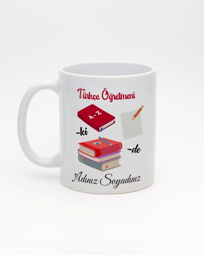 İsme Özel Türkçe Öğretmeni Kupa – arka yüz