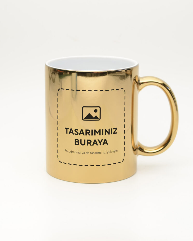 Kişiye Özel Metalik Kupa – Gold (tasarımınız bu alana basılır)