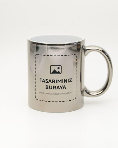 Kişiye Özel Metalik Kupa – Gümüş (tasarımınız bu alana basılır)