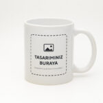 Kişiye Özel Simli Kupa – Beyaz (tasarımınız bu alana basılır)