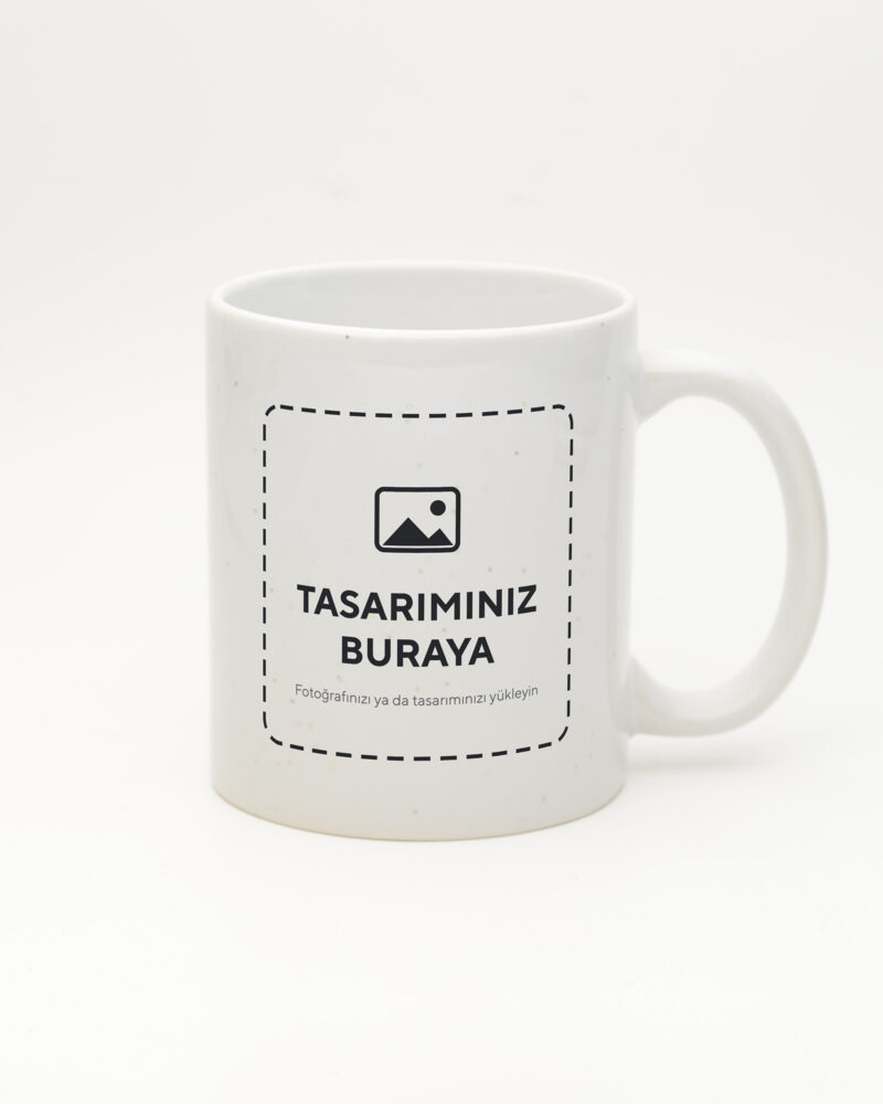 Kişiye Özel Simli Kupa – Beyaz (tasarımınız bu alana basılır)