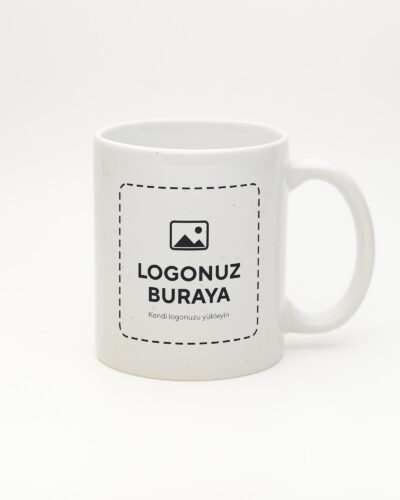 Logolu Simli Kupa Beyaz