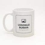 Logolu Simli Kupa Beyaz