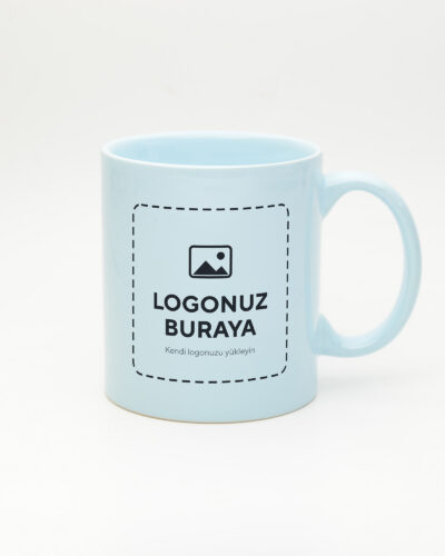 Logolu Standart Pastel Kupa Pastel Mavi