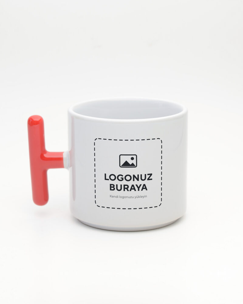 Logolu T Kulp Kupa kirmizi
