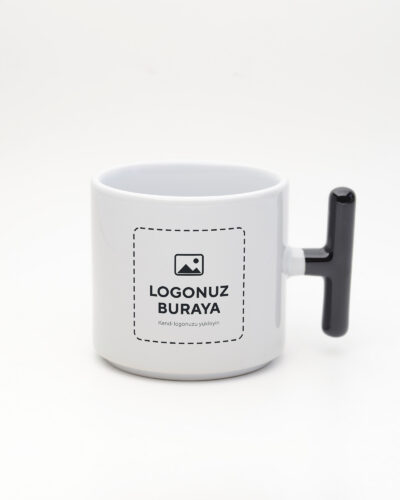 Logolu T Kulp Kupa – Siyah (logonuz bu alana basılır)