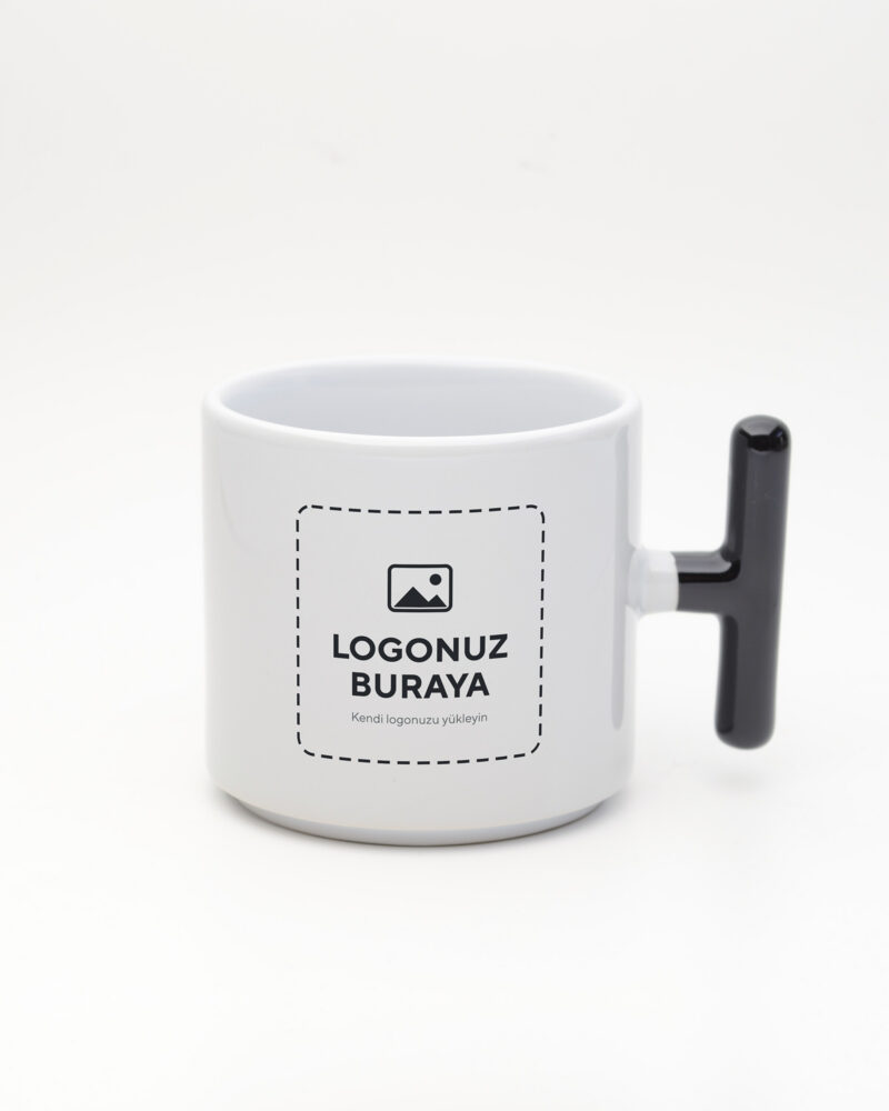 Logolu T Kulp Kupa – Siyah (logonuz bu alana basılır)
