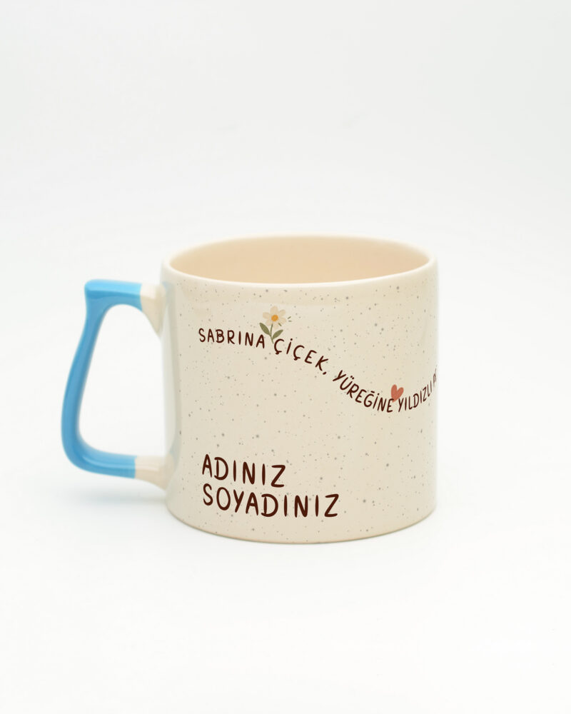 Mavi kulplu Yıldızlı Pekiyi İsimli Gala Kupa, arka yüz (kulp solda)