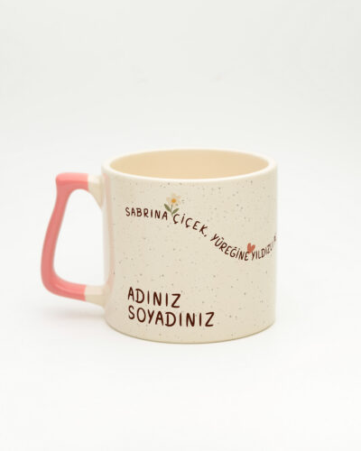 Pembe kulplu Yıldızlı Pekiyi İsimli Gala Kupa, arka yüz (kulp solda)