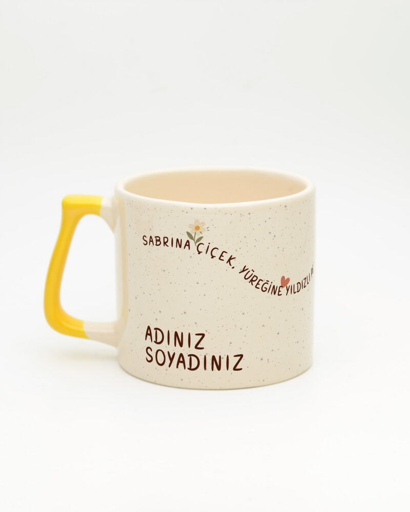 Sarı kulplu Yıldızlı Pekiyi İsimli Gala Kupa, arka yüz (kulp solda)