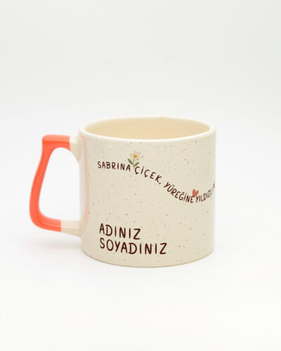 Turuncu kulplu Yıldızlı Pekiyi İsimli Gala Kupa, arka yüz (kulp solda)