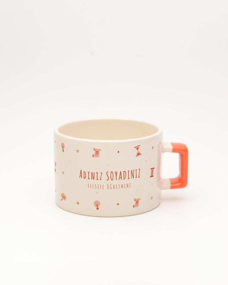 Turuncu kulplu Felsefe Öğretmeni İsimli Fincan, ön yüz