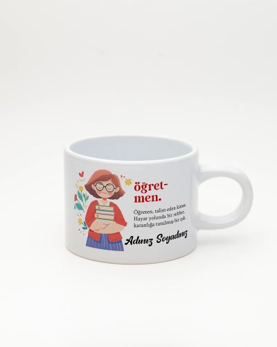 Beyaz Öğretmen İsimli Kelime Sweet Fincan v1, ön yüz