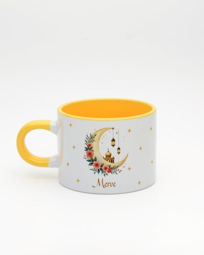 Sarı kulplu ve içi sarı Ramazan Fener Temalı İsimli Sweet Fincan, arka yüz